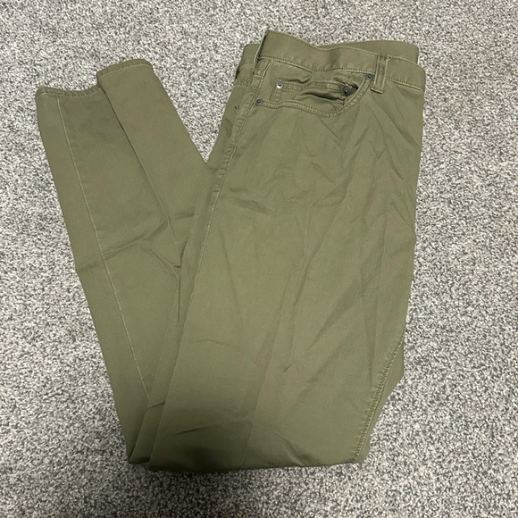 J. Crew 484 Slim Olive Green Pants - Picture 2 of 3